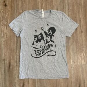 Gildan "Together We Rise" Intersectional Feminism tshirt in grey - size medium